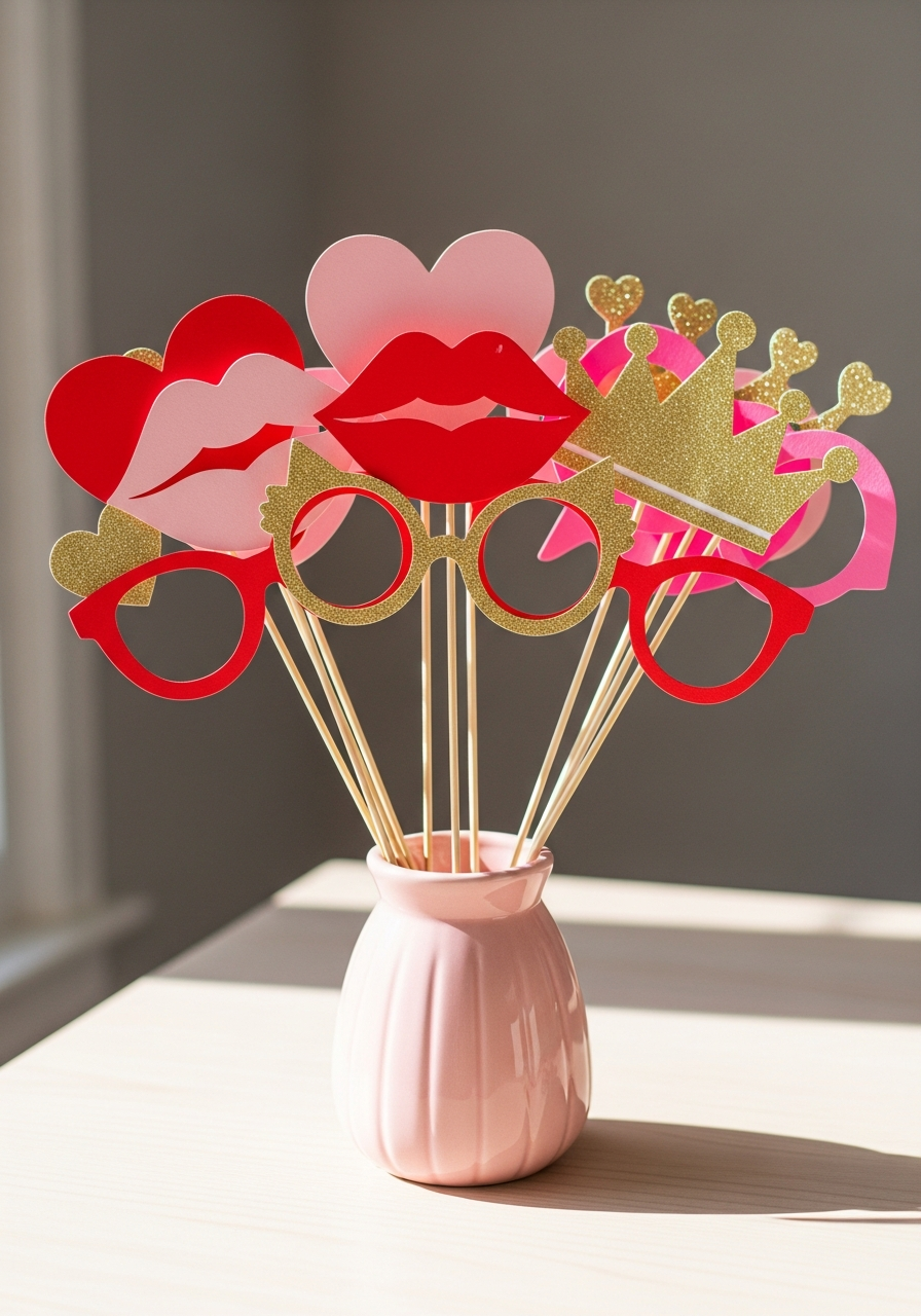 Cardstock Photo Props - 50 Galentines Party Decorations DIY Ideas Your Besties Will Love