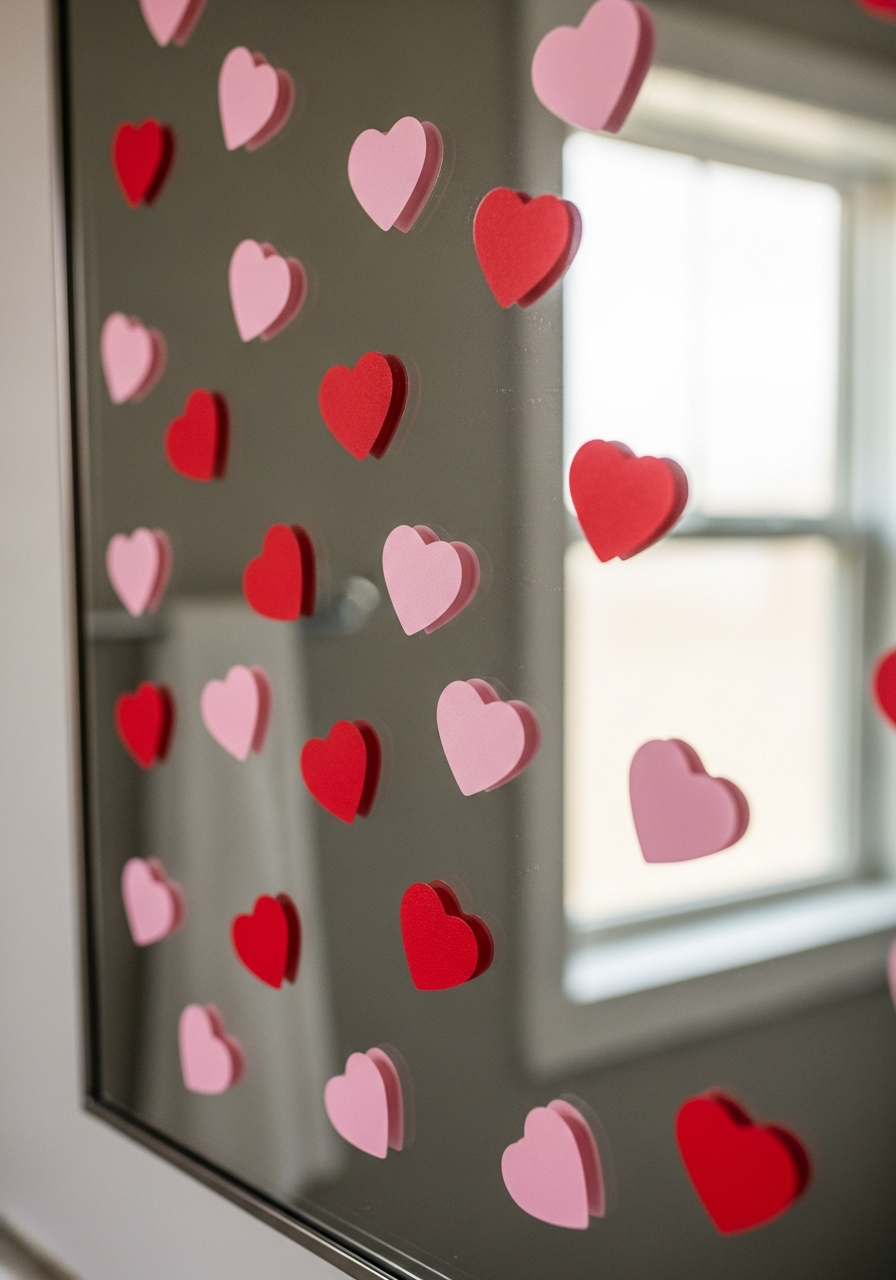 Mirror Heart Decals - 50 Galentines Party Decorations DIY Ideas Your Besties Will Love