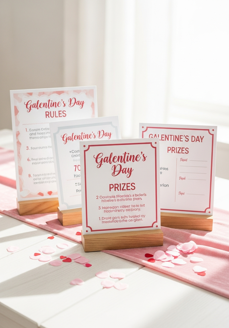 Party Game Signage - 50 Galentines Party Decorations DIY Ideas Your Besties Will Love
