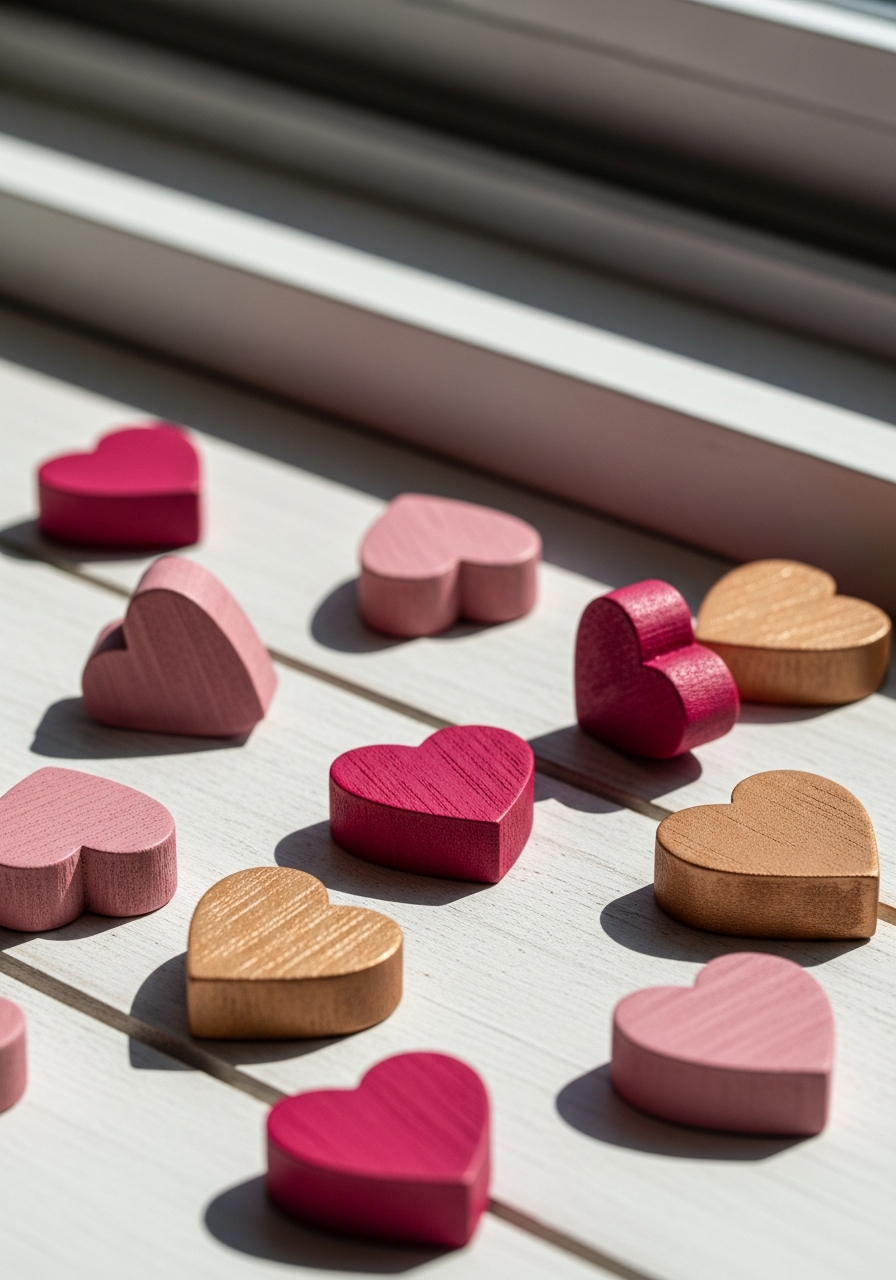 Painted Wooden Hearts - 50 Galentines Party Decorations DIY Ideas Your Besties Will Love
