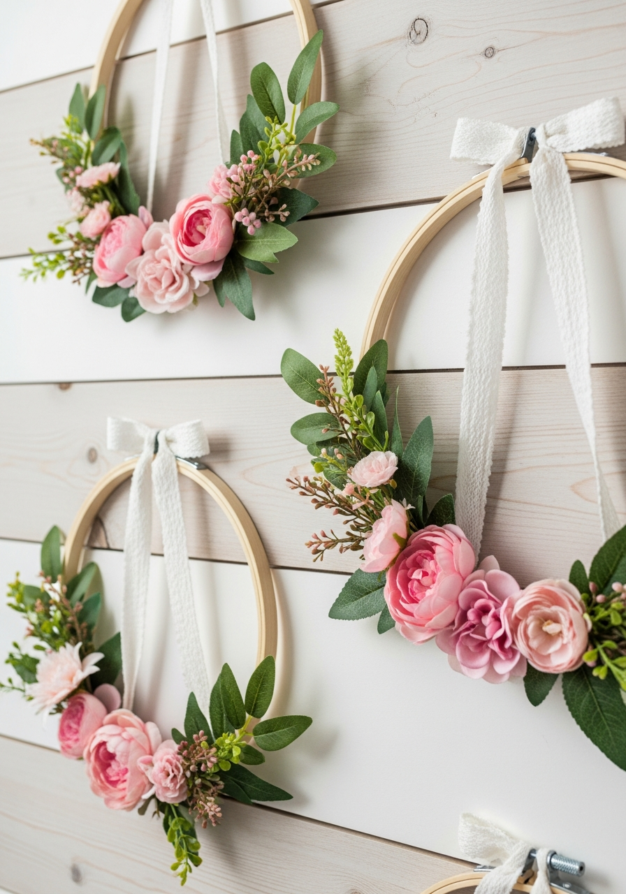 Floral Embroidery Hoops - 50 Galentines Party Decorations DIY Ideas Your Besties Will Love
