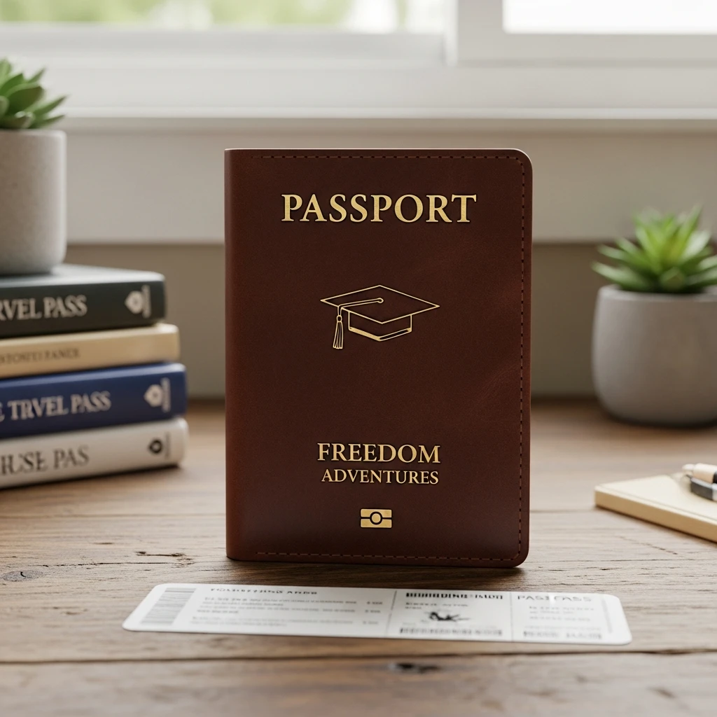 Leather Passport Cover - 50 Beautiful & Budget-Friendly Graduation Gift Ideas for Your Best Friend