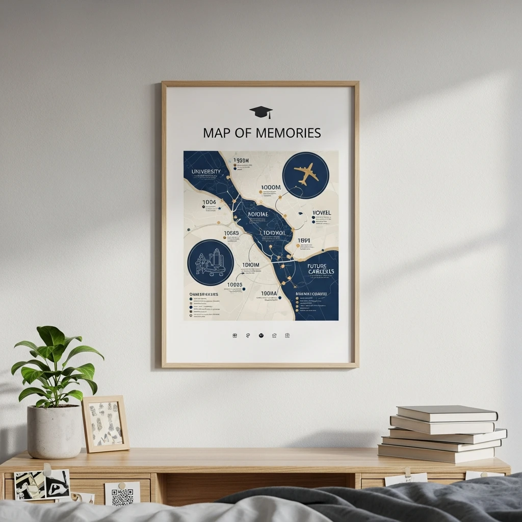 Map of Memories Poster - 50 Beautiful & Budget-Friendly Graduation Gift Ideas for Your Best Friend