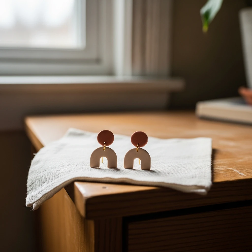 Minimalist Clay Earrings - 50 Beautiful Handmade Gift Ideas for Your Best Friend