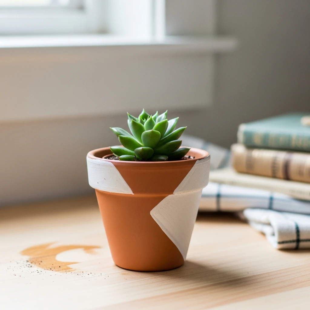 Painted Pot + Mini Plant - 50 Beautiful Handmade Gift Ideas for Your Best Friend