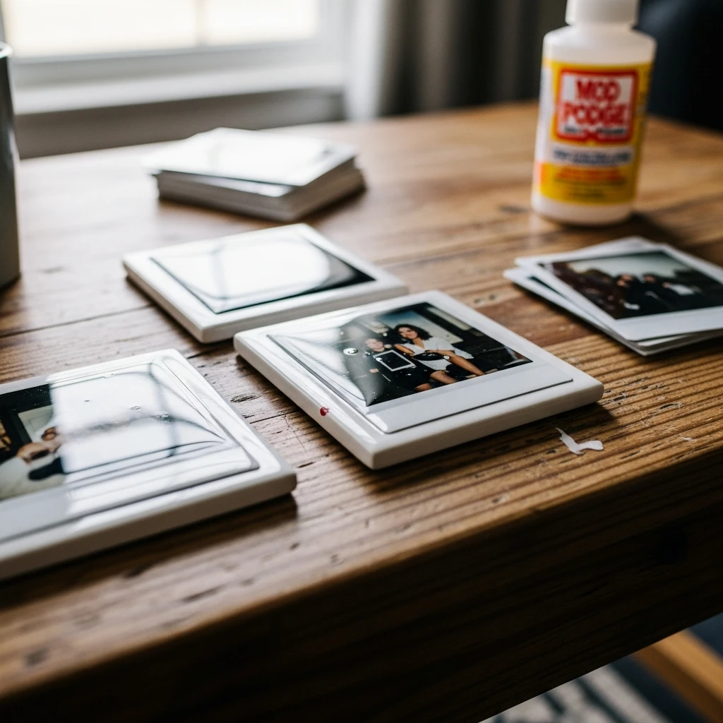 Personalized Photo Coasters - 50 Beautiful Handmade Gift Ideas for Your Best Friend
