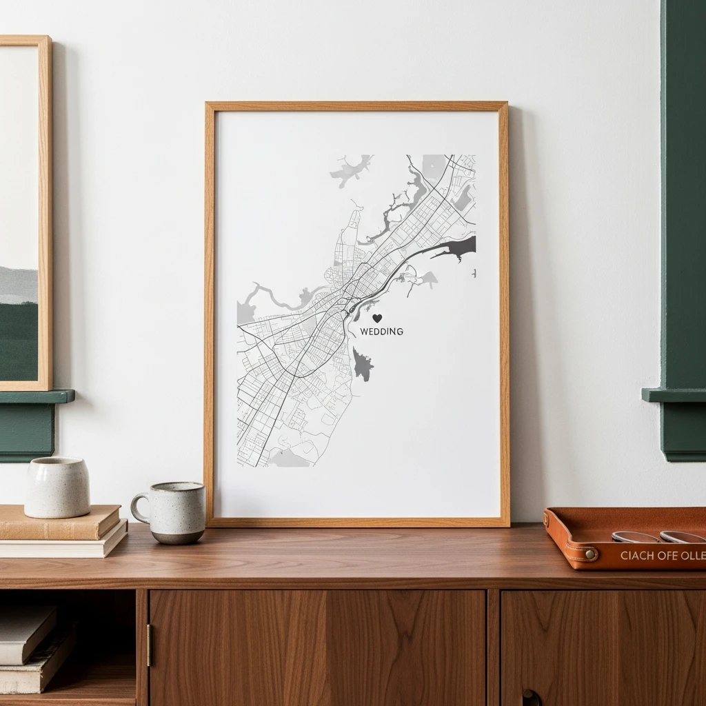 Custom Map Location - 50 Beautiful Paper Anniversary Gift Ideas For Him (Budget-Friendly)