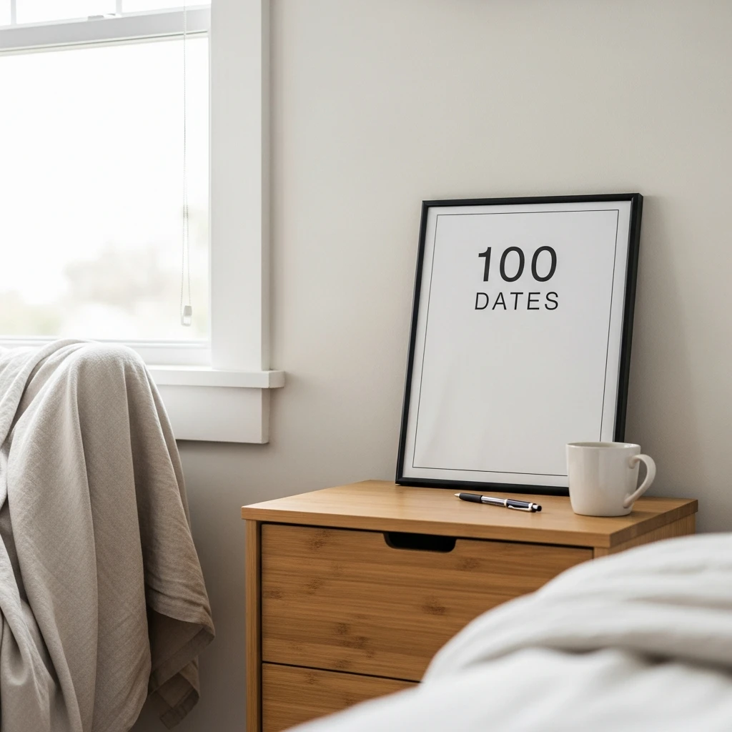 100 Dates Poster - 50 Beautiful Paper Anniversary Gift Ideas For Him (Budget-Friendly)