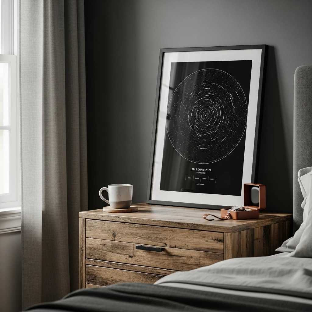 Night Sky Star Print - 50 Beautiful Paper Anniversary Gift Ideas For Him (Budget-Friendly)