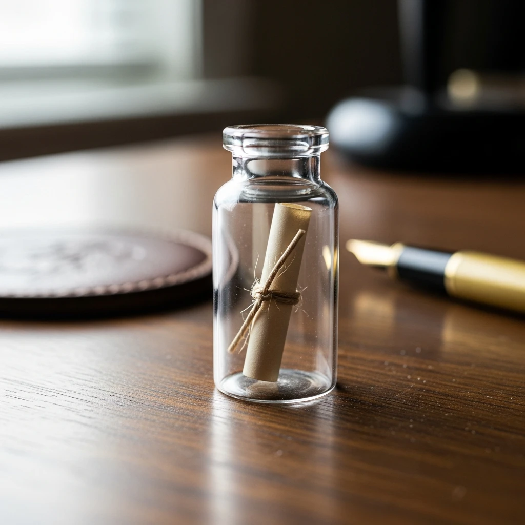 Tiny Message Bottle - 50 Beautiful Paper Anniversary Gift Ideas For Him (Budget-Friendly)