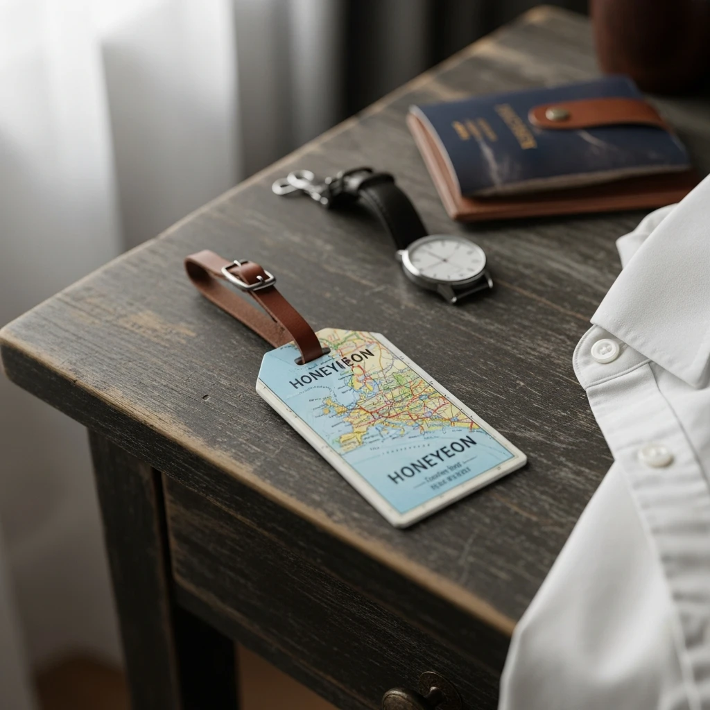 Custom Map Luggage Tag - 50 Beautiful Paper Anniversary Gift Ideas For Him (Budget-Friendly)