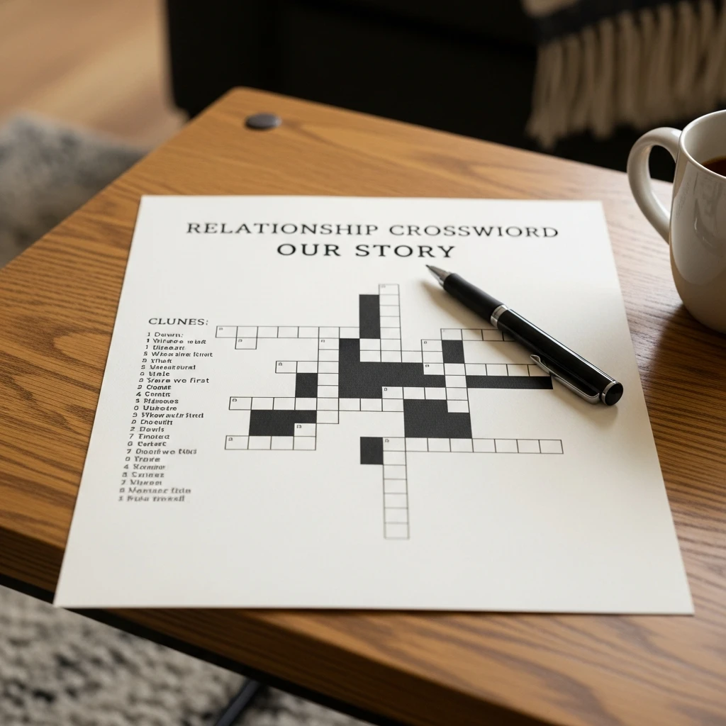 Relationship Crossword - 50 Beautiful Paper Anniversary Gift Ideas For Him (Budget-Friendly)