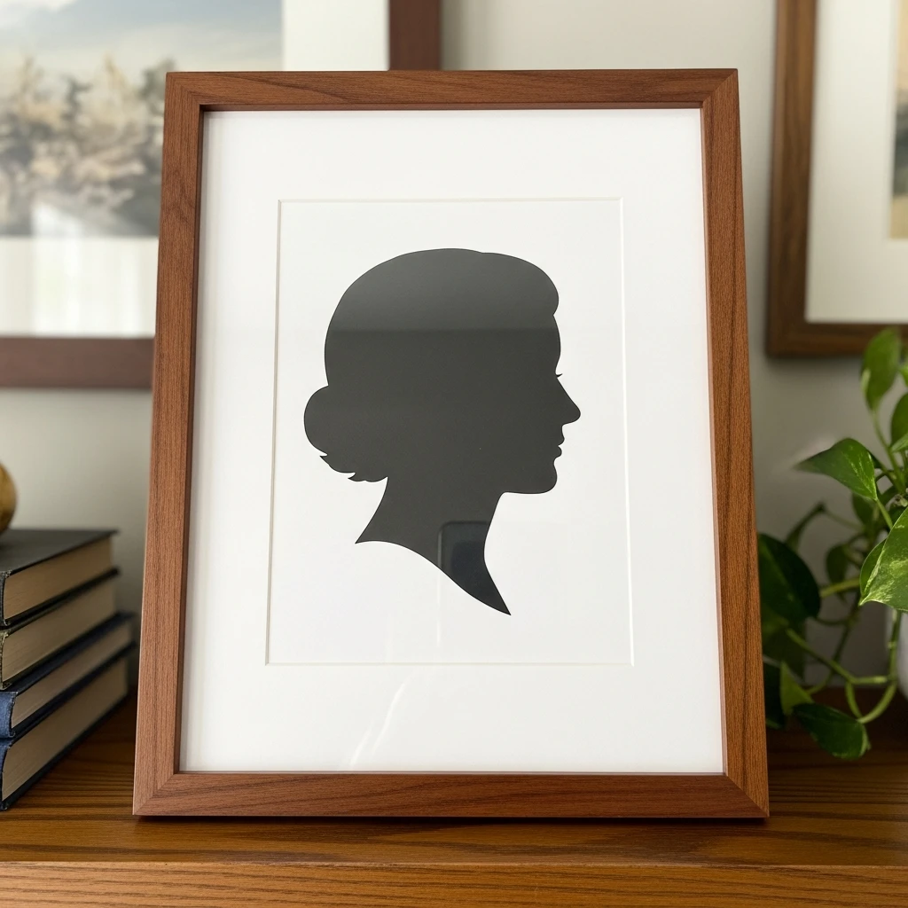 Framed Paper Silhouette - 50 Beautiful Paper Anniversary Gift Ideas For Him (Budget-Friendly)