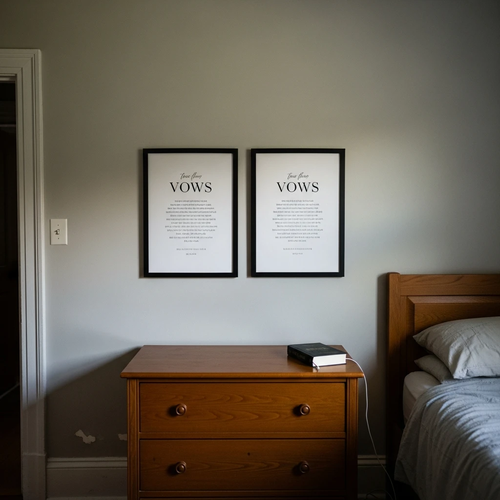 Framed Vows Design - 50 Beautiful Paper Anniversary Gift Ideas For Him (Budget-Friendly)