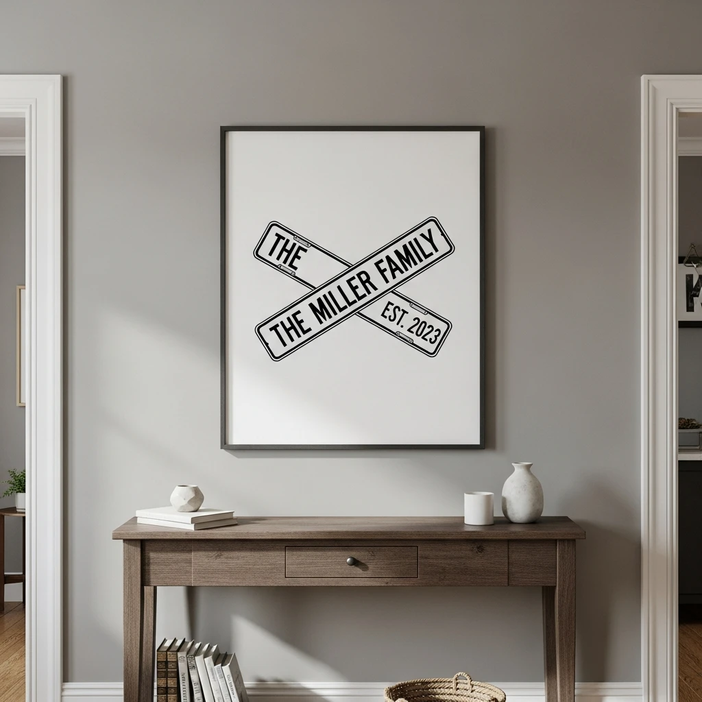 Our Street Sign Art - 50 Beautiful Paper Anniversary Gift Ideas For Him (Budget-Friendly)