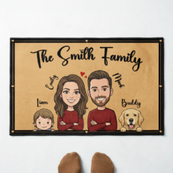 Personalized Family Photo Doormat with Names