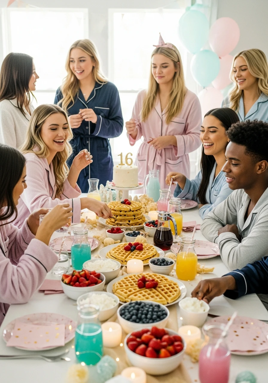 Cozy Pajama Brunch - 50 Best 16th Birthday Party Ideas for an Epic Sweet Sixteen