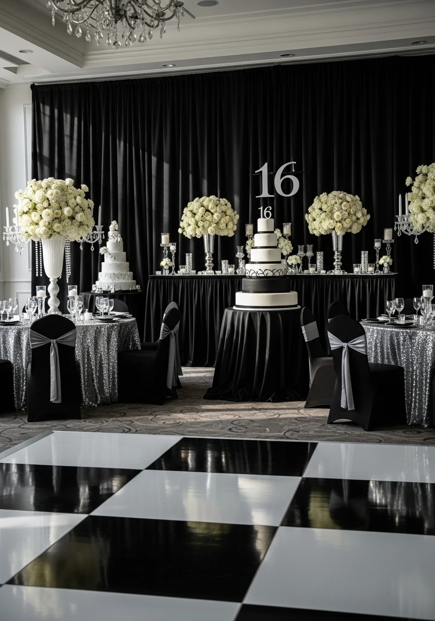 Black and White Formal - 50 Best 16th Birthday Party Ideas for an Epic Sweet Sixteen