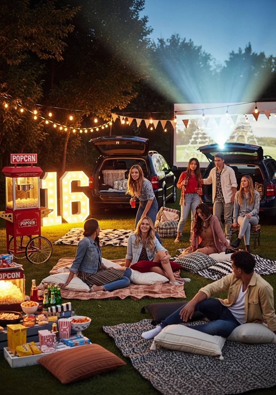 Backyard Drive-In Movie - 50 Best 16th Birthday Party Ideas for an Epic Sweet Sixteen