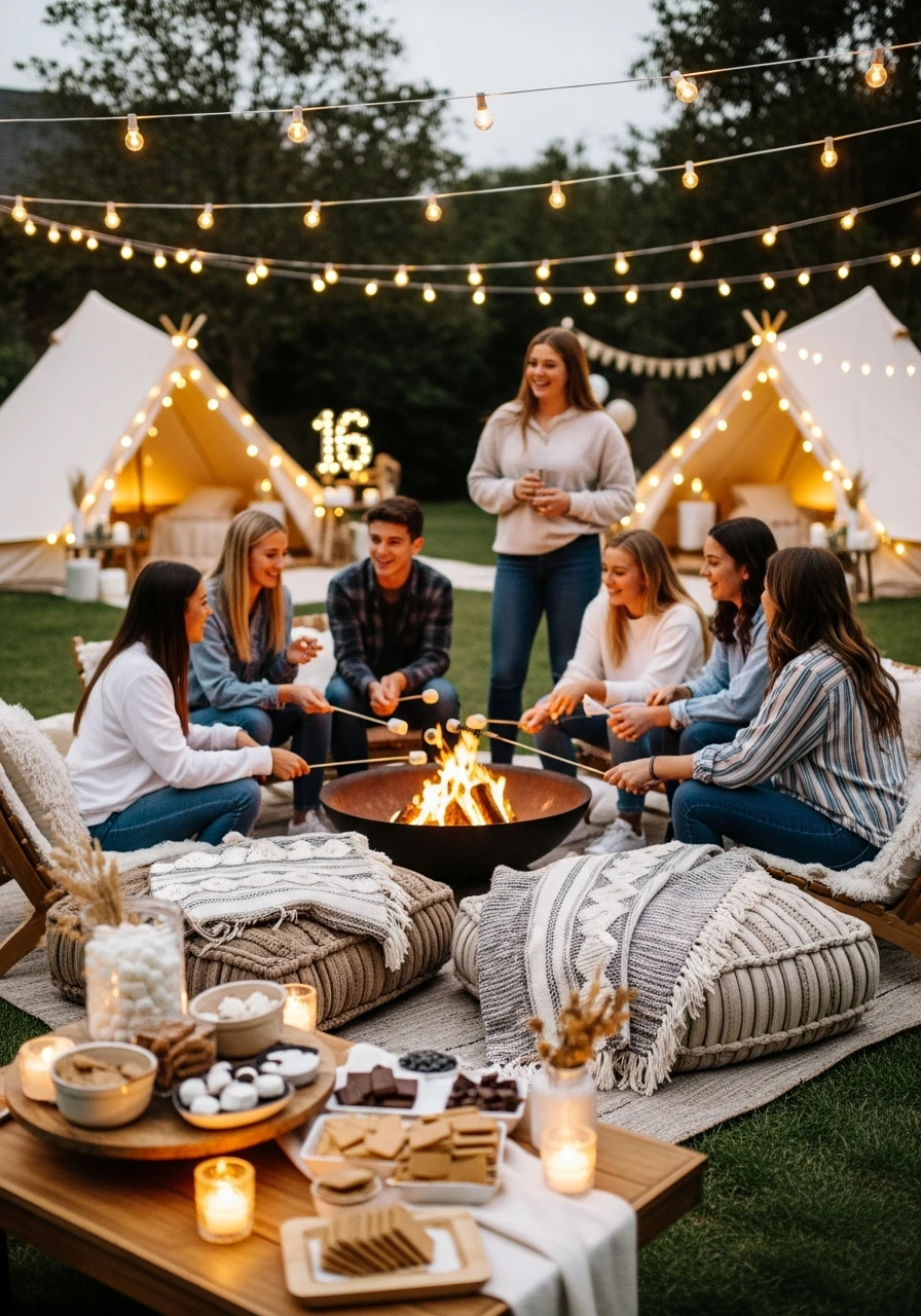 Backyard Camping Sleepover - 50 Best 16th Birthday Party Ideas for an Epic Sweet Sixteen