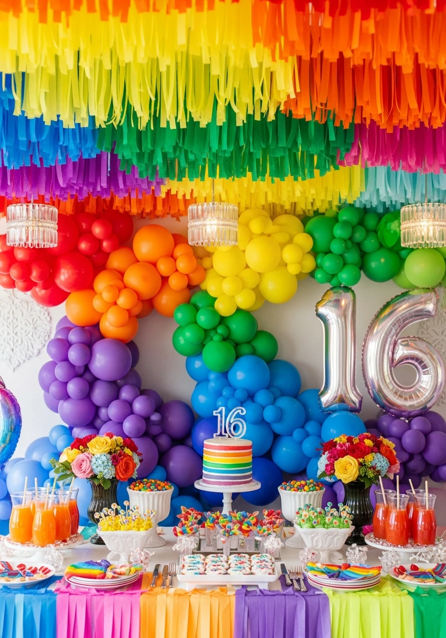 Rainbow Bright Party - 50 Best 16th Birthday Party Ideas for an Epic Sweet Sixteen