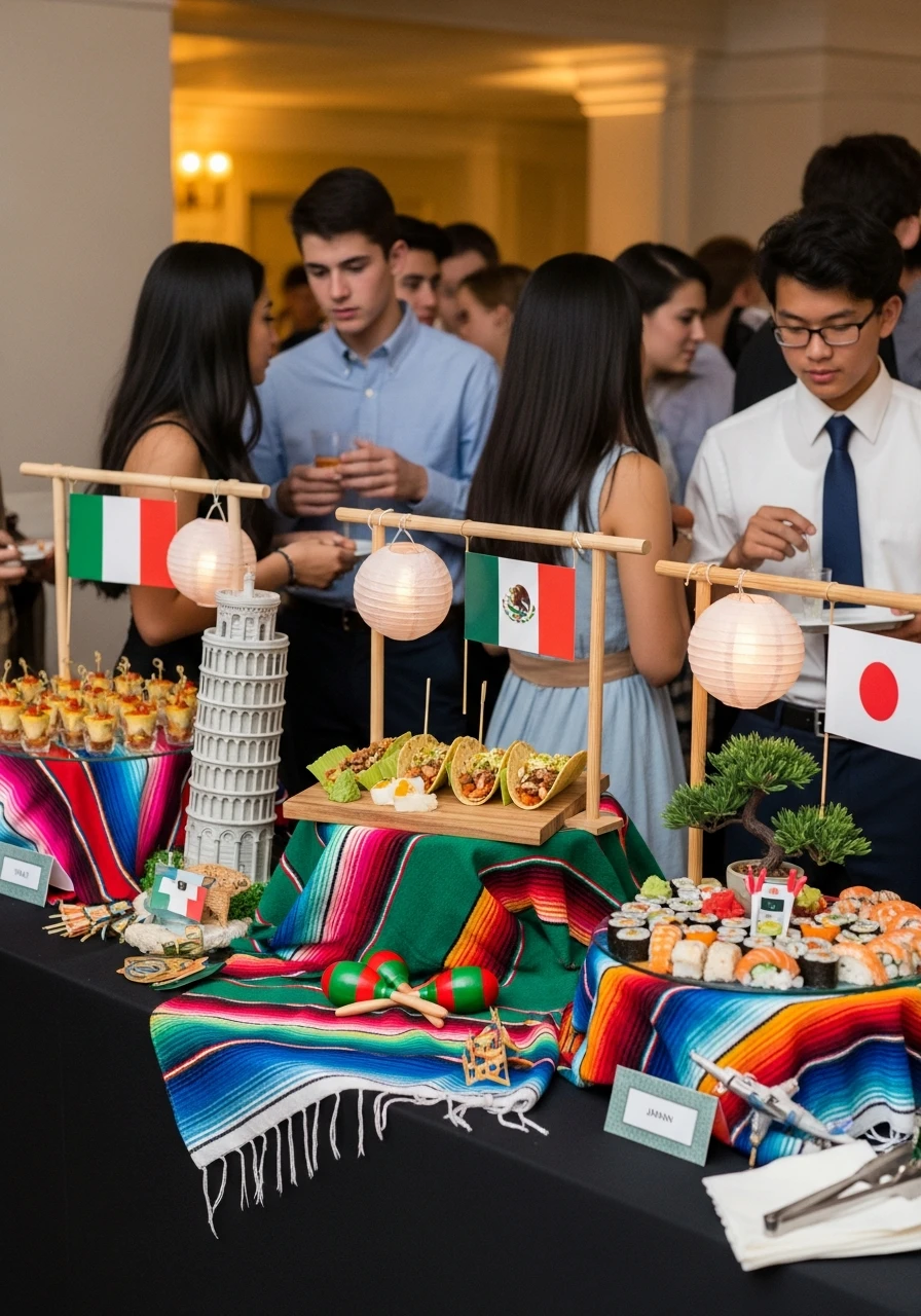 Around the World Buffet - 50 Best 16th Birthday Party Ideas for an Epic Sweet Sixteen