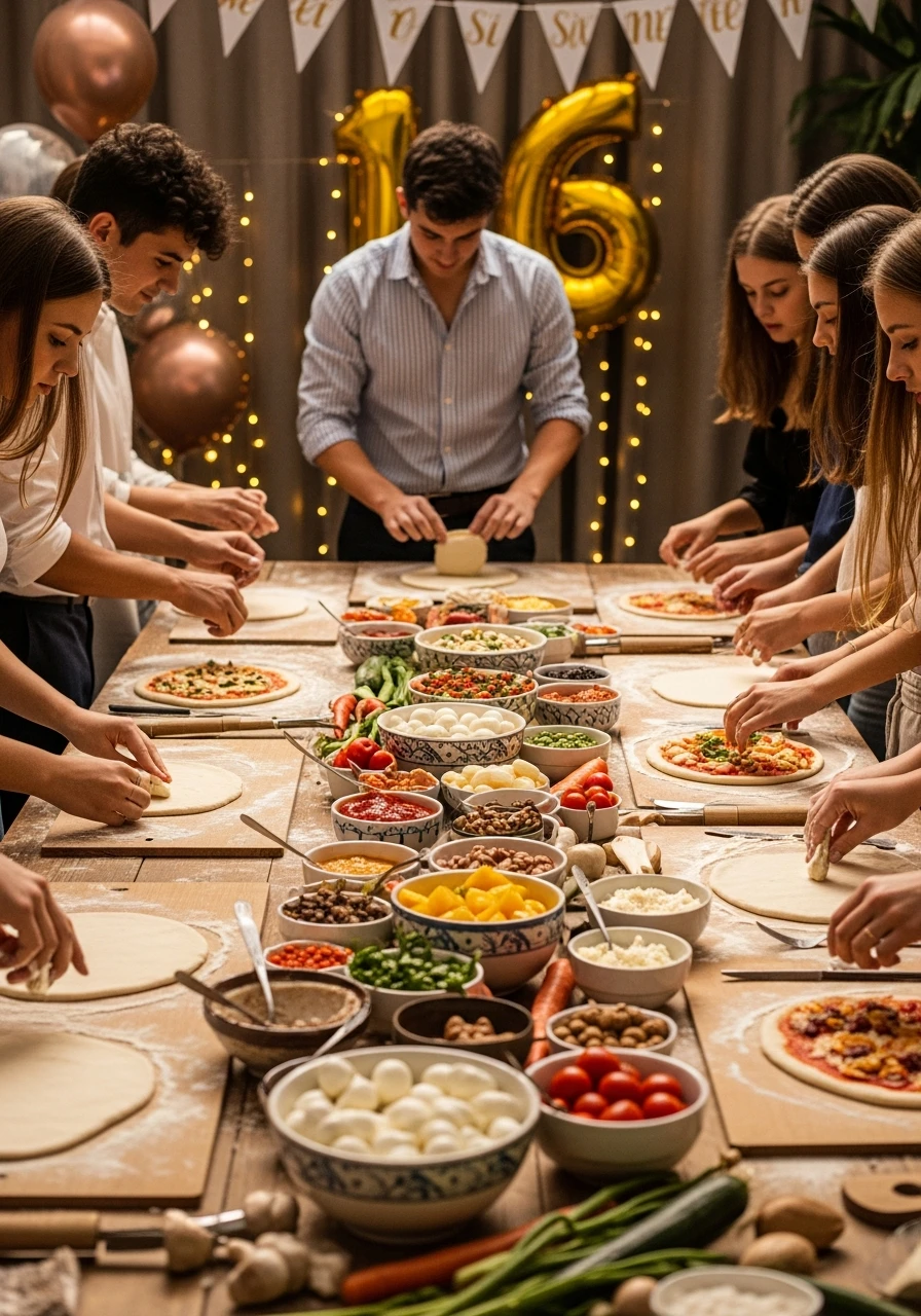 Pizza Making Competition - 50 Best 16th Birthday Party Ideas for an Epic Sweet Sixteen
