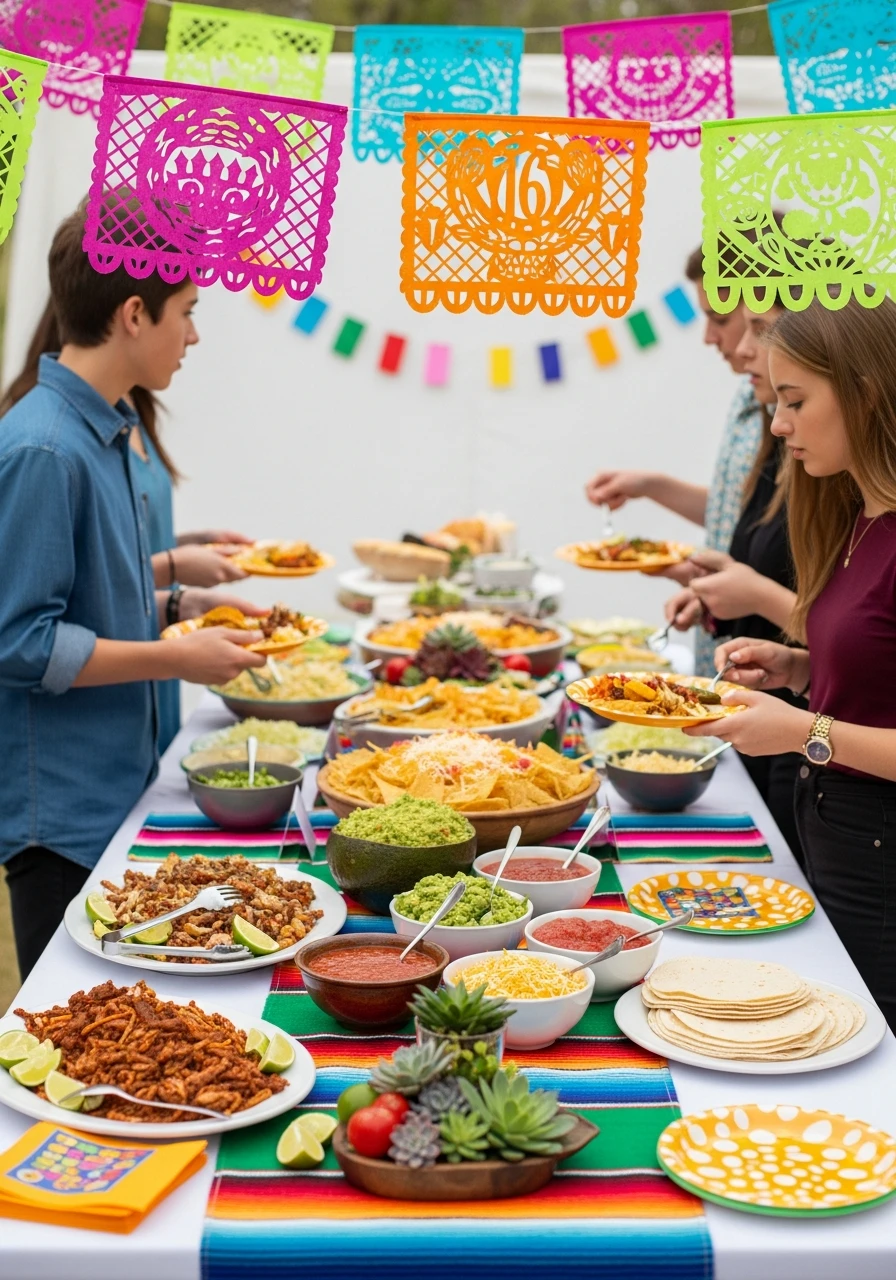 Taco Bar Fiesta - 50 Best 16th Birthday Party Ideas for an Epic Sweet Sixteen