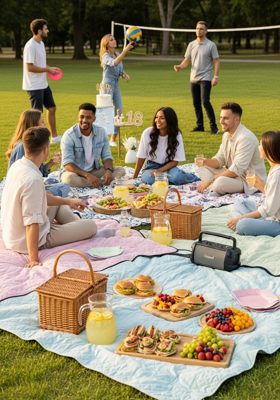 Park Blanket Celebration - 50 Epic 18th Birthday Party Ideas You Need