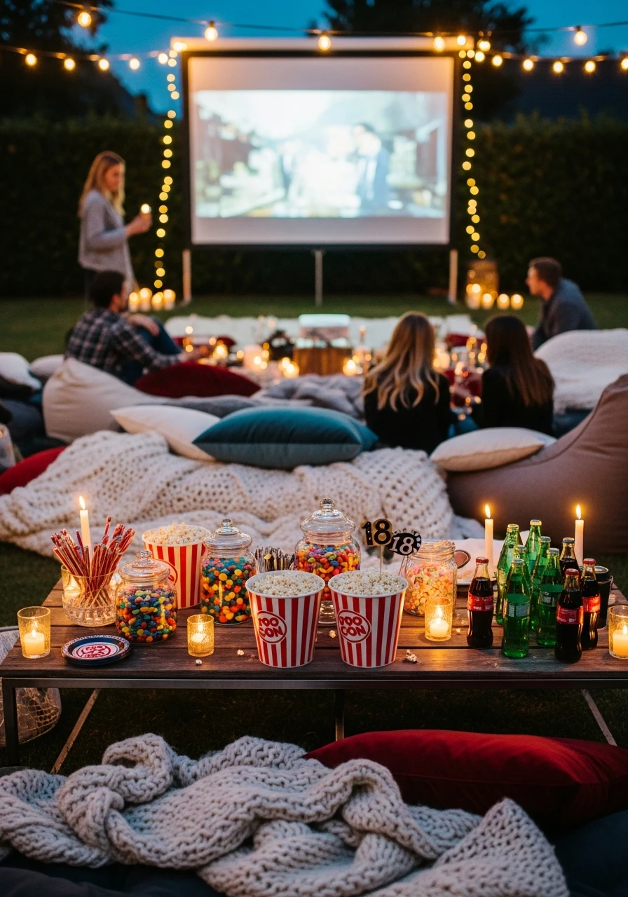 Cozy Backyard Cinema - 50 Epic 18th Birthday Party Ideas You Need