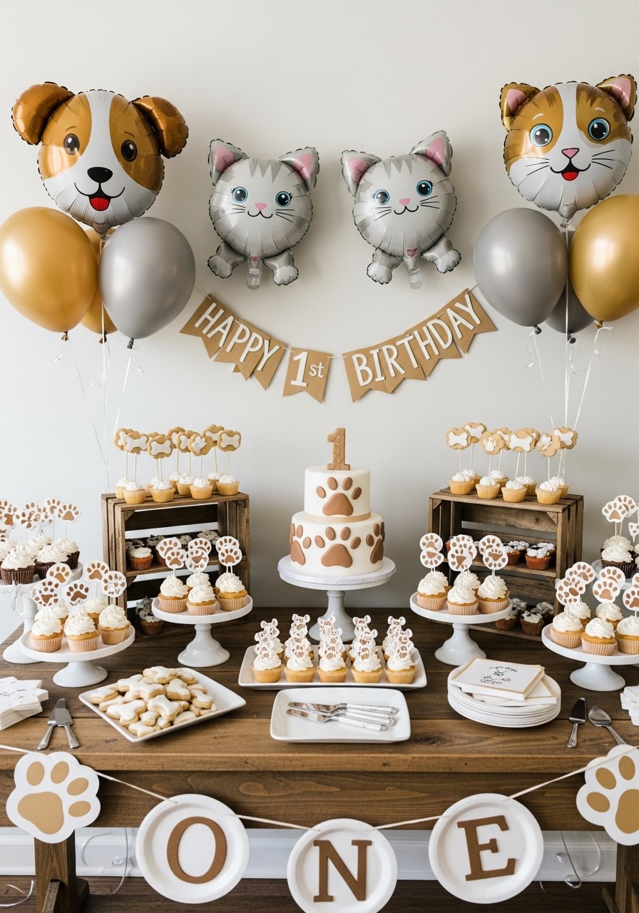 Puppy and Kitten Party - 50 Best 1st Birthday Party Ideas for Your Little One