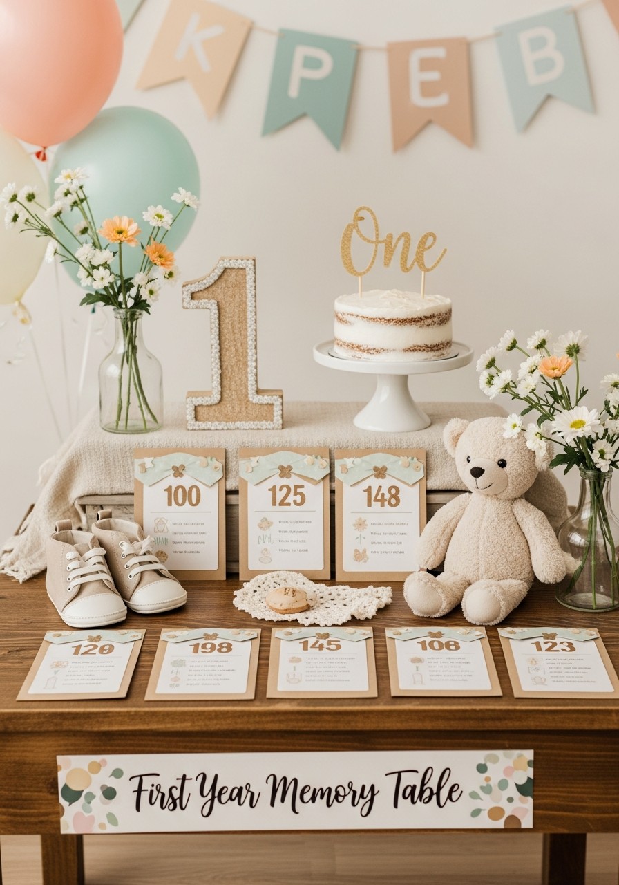 First Year Memory Table - 50 Best 1st Birthday Party Ideas for Your Little One