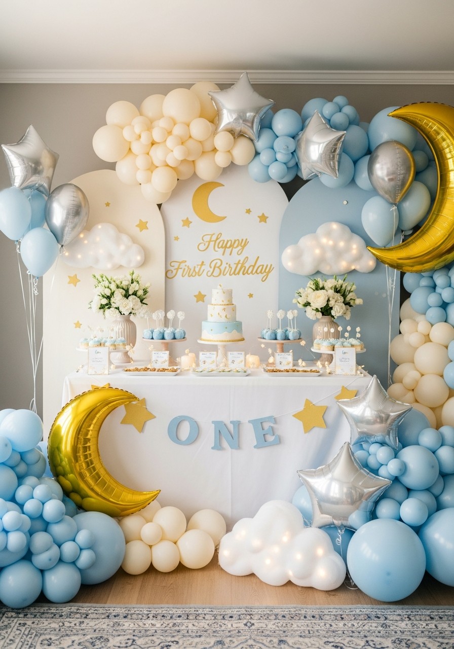Little Moon and Stars - 50 Best 1st Birthday Party Ideas for Your Little One