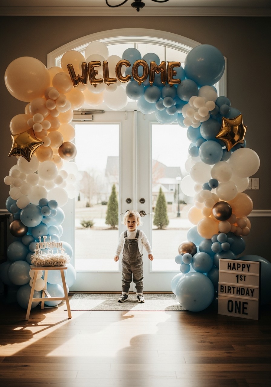 Welcome Balloon Arch - 50 Best 1st Birthday Party Ideas for Your Little One