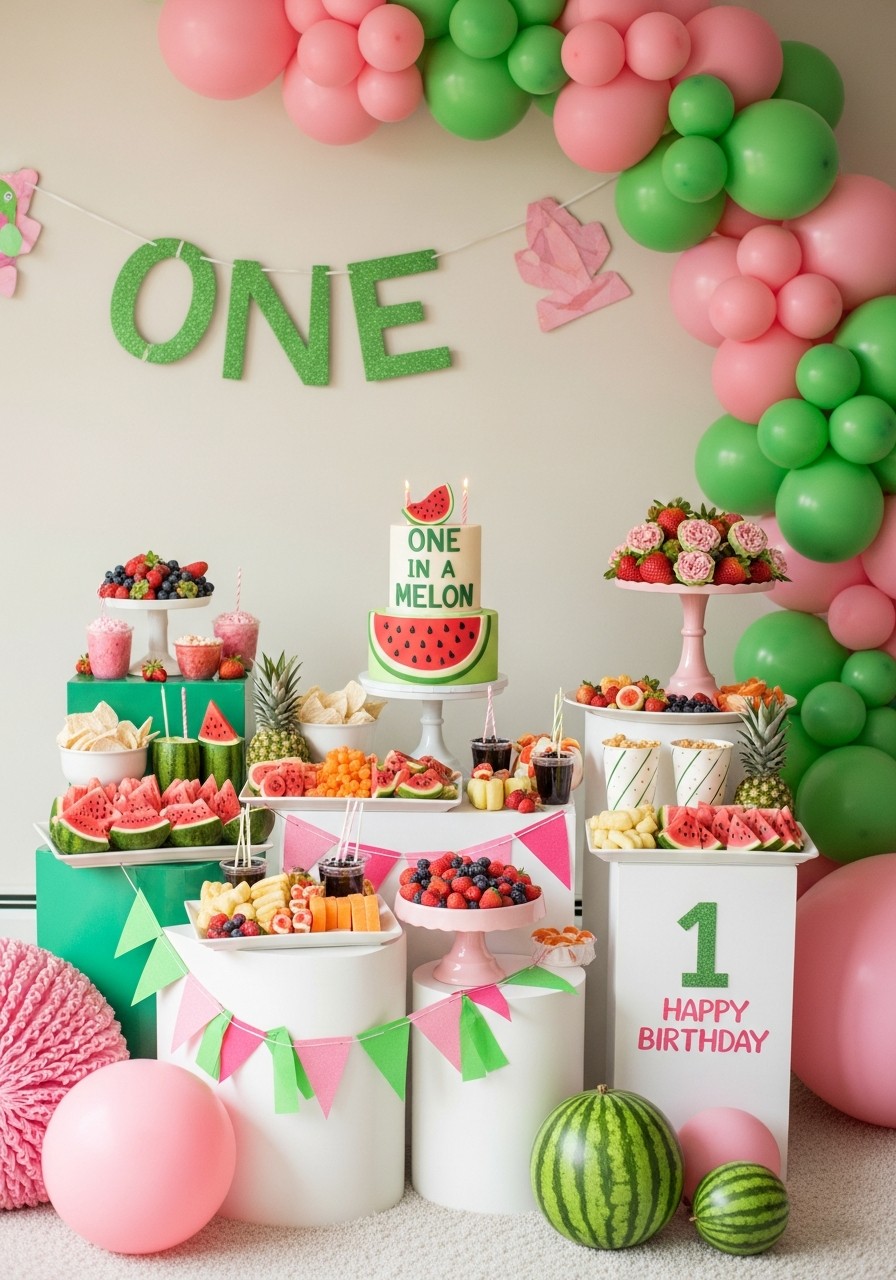 One in a Melon Theme - 50 Best 1st Birthday Party Ideas for Your Little One