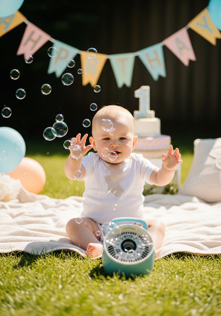 Outdoor Bubble Play - 50 Best 1st Birthday Party Ideas for Your Little One