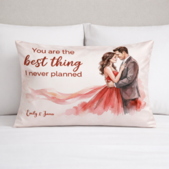 Personalized Couple Satin Pillow Case with Photo & Names