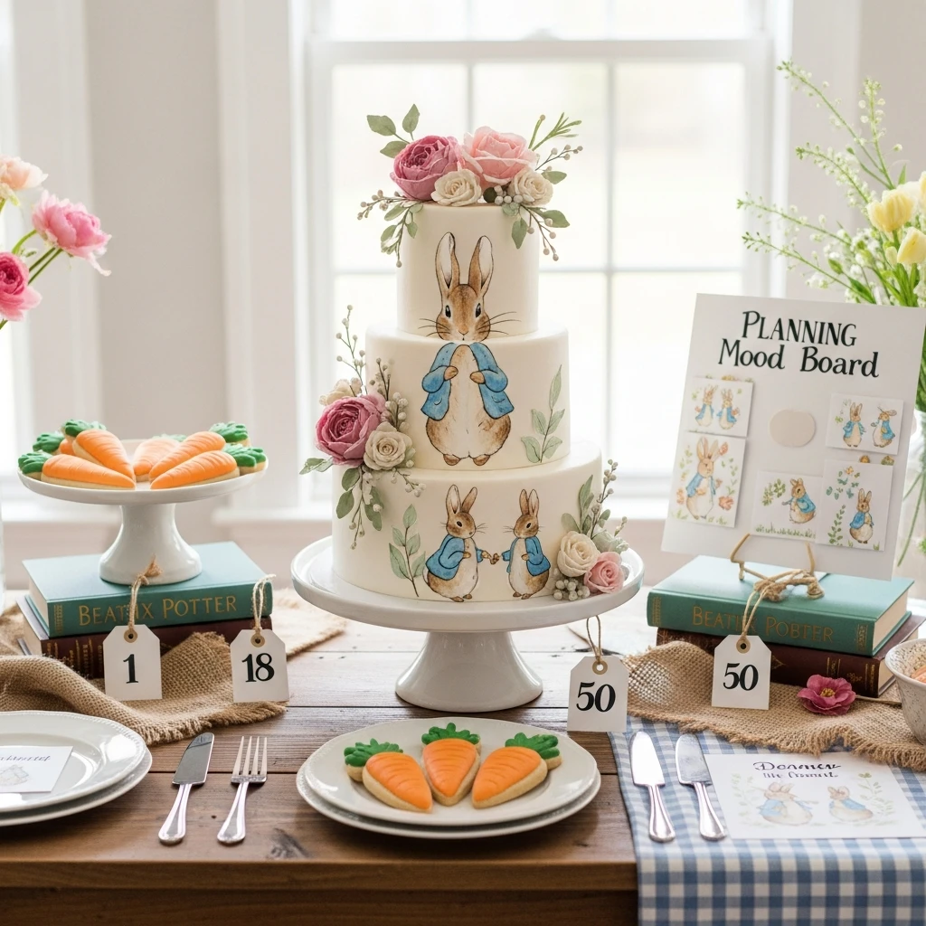 Watercolor Cake Design - 50 Peter Rabbit Baby Shower Ideas: The Ultimate Storybook Guide