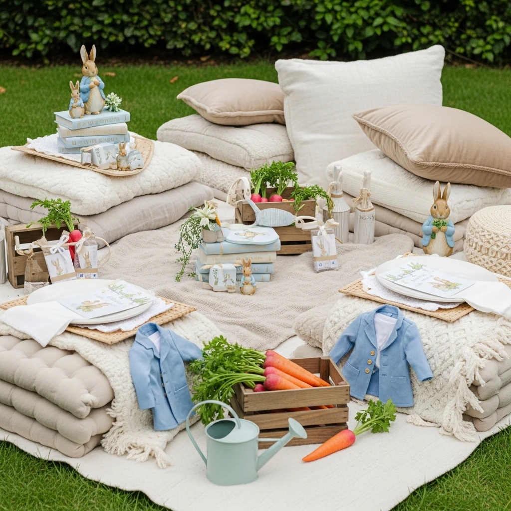 Picnic Blanket Area - 50 Peter Rabbit Baby Shower Ideas: The Ultimate Storybook Guide