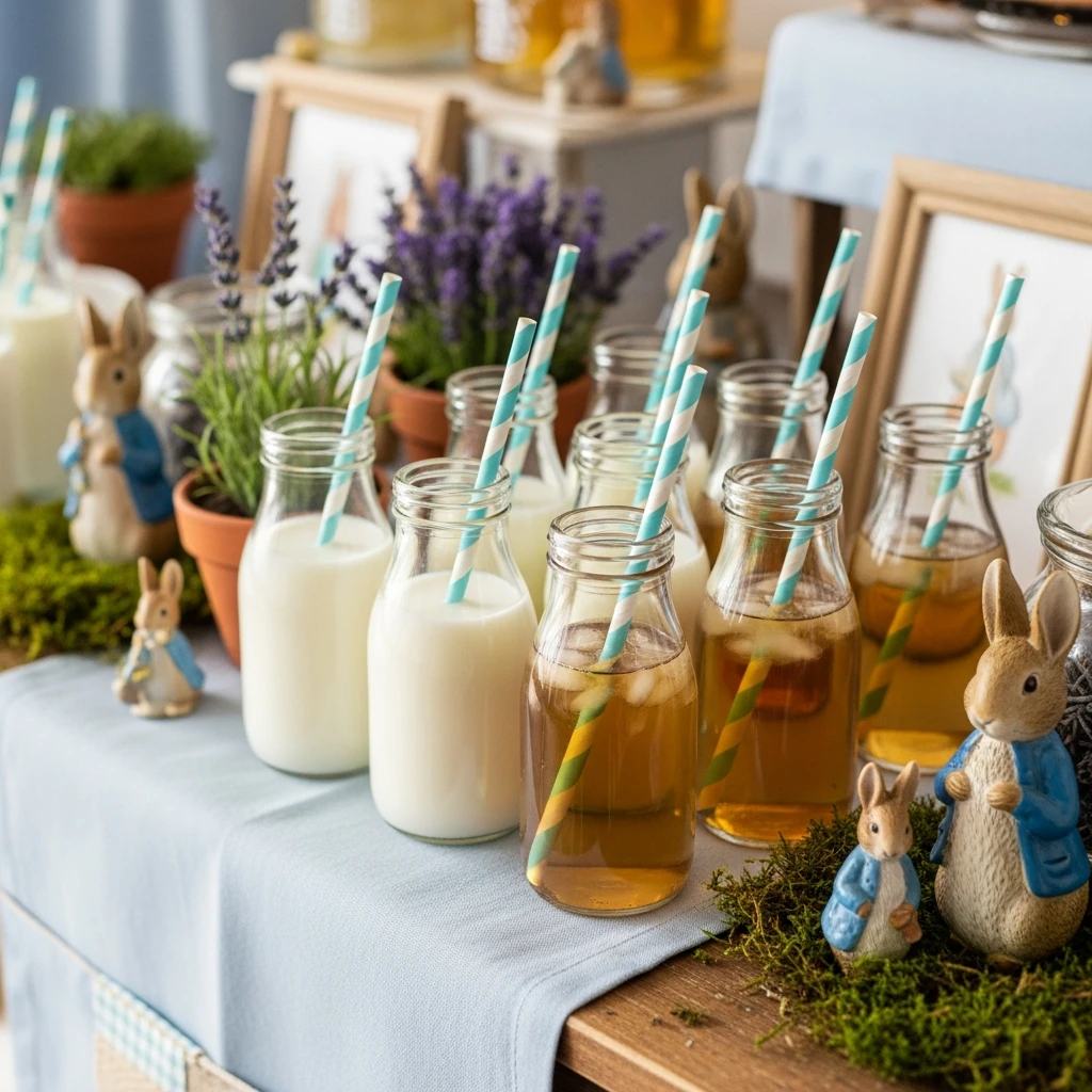 Mini Milk Bottles - 50 Peter Rabbit Baby Shower Ideas: The Ultimate Storybook Guide