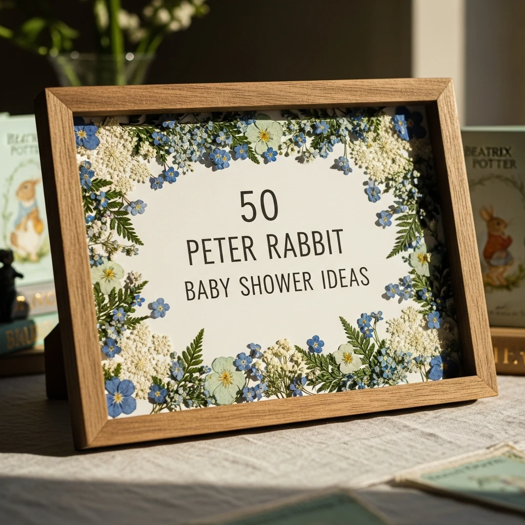 Pressed Floral Decor - 50 Peter Rabbit Baby Shower Ideas: The Ultimate Storybook Guide