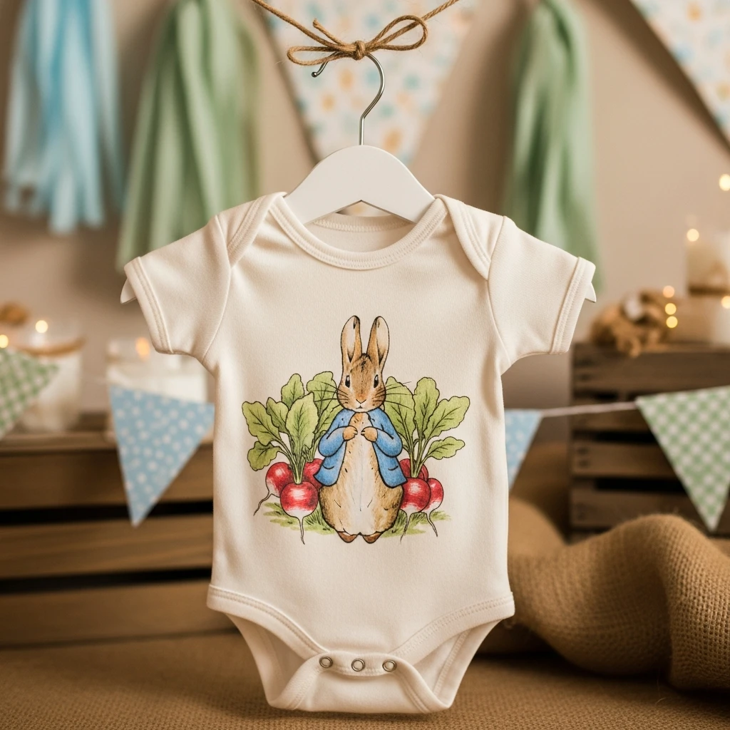 Onesie Display - 50 Peter Rabbit Baby Shower Ideas: The Ultimate Storybook Guide