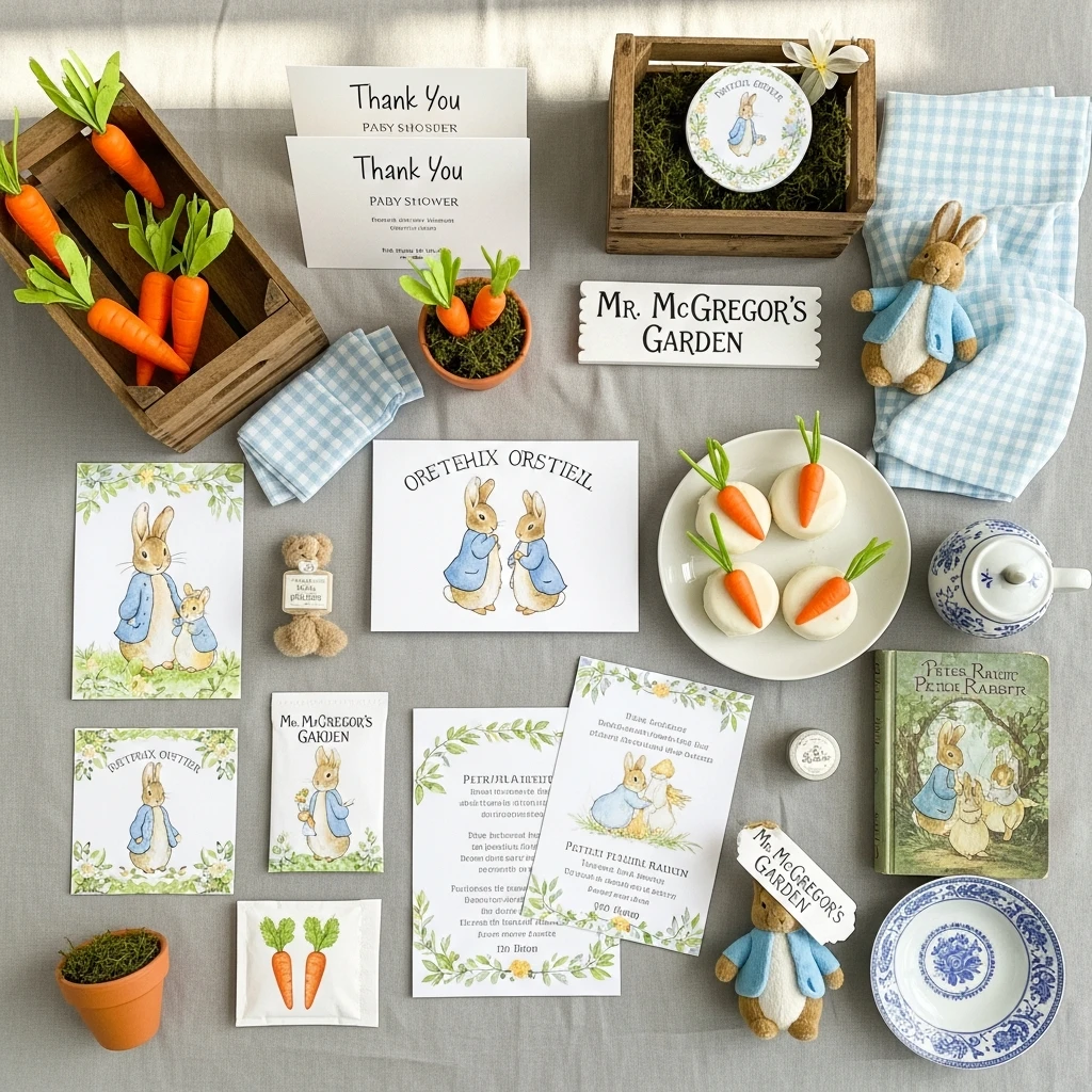 Themed Thank-You Cards - 50 Peter Rabbit Baby Shower Ideas: The Ultimate Storybook Guide