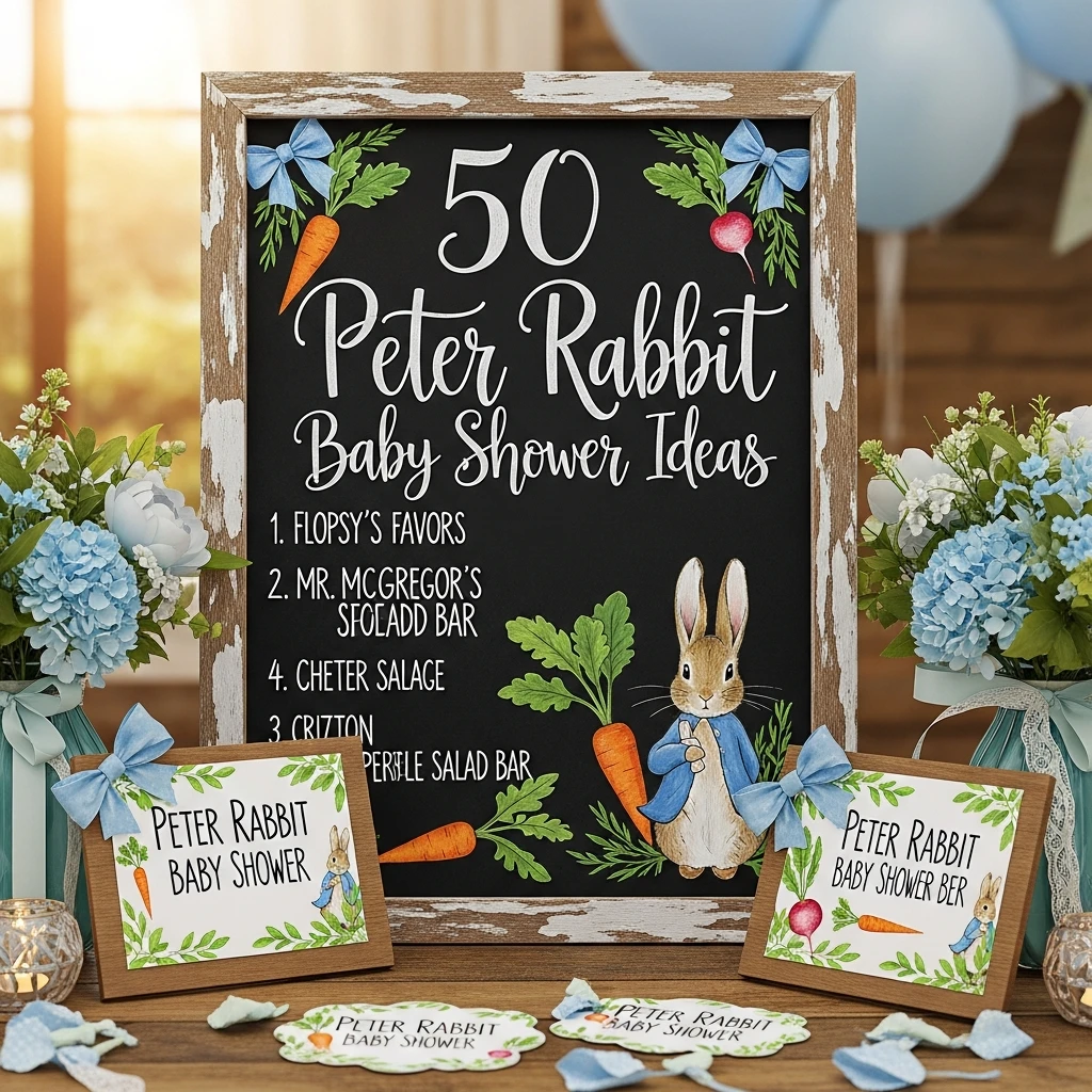 Hand-Painted Signage - 50 Peter Rabbit Baby Shower Ideas: The Ultimate Storybook Guide