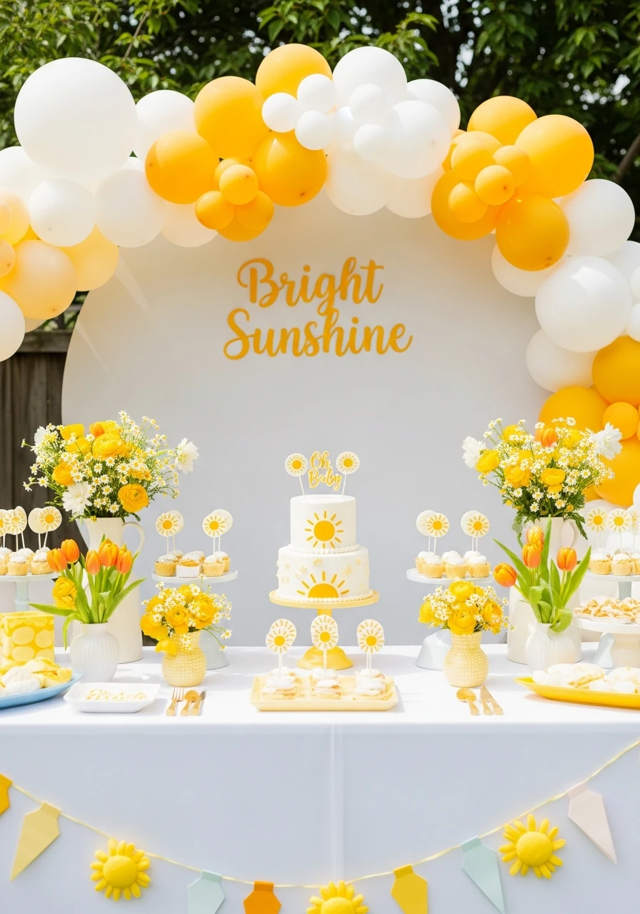 Bright Sunshine Theme - 50 Spring Baby Shower Themes