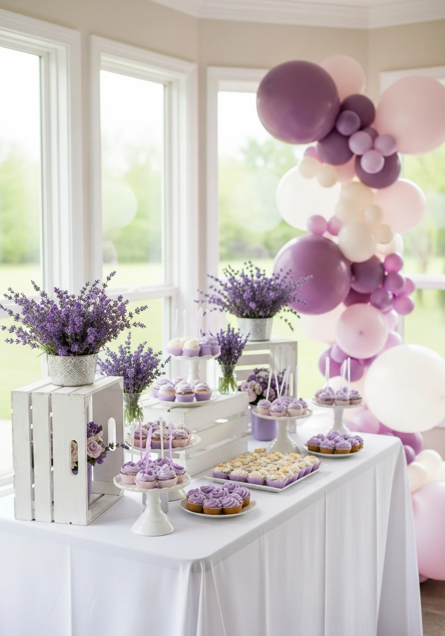 Calming Lavender Hues - 50 Spring Baby Shower Themes