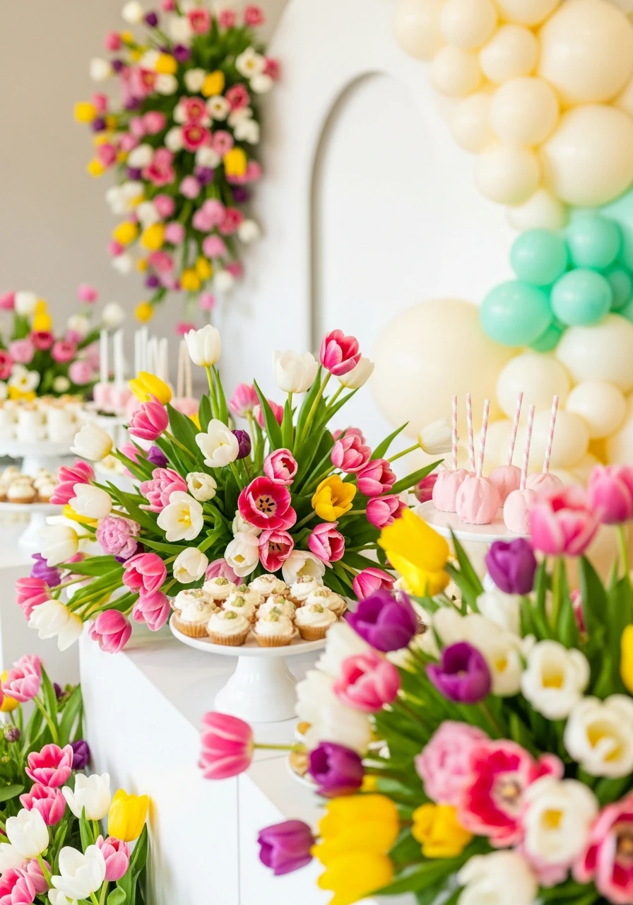 Tulip Flower Focus - 50 Spring Baby Shower Themes