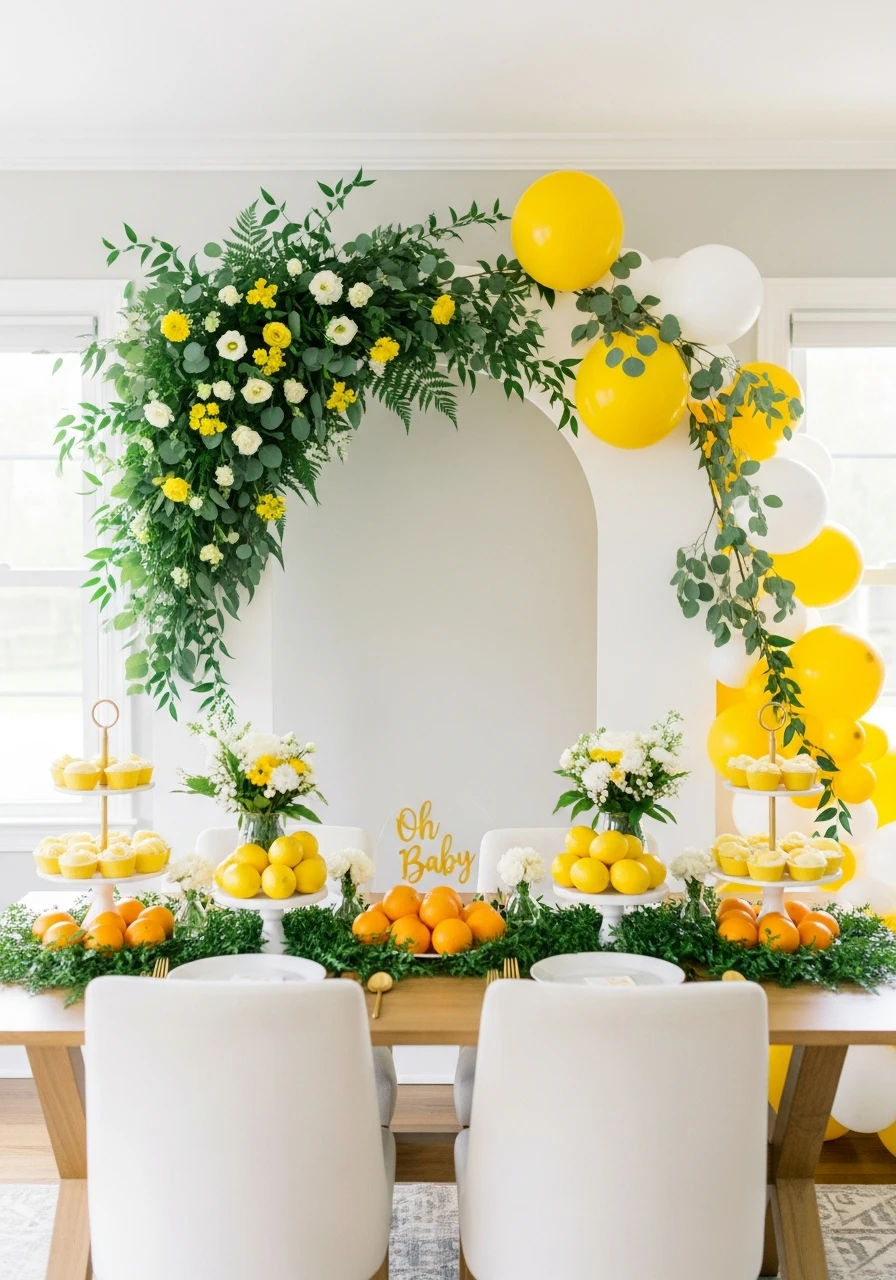 Fresh Citrus Vibe - 50 Spring Baby Shower Themes
