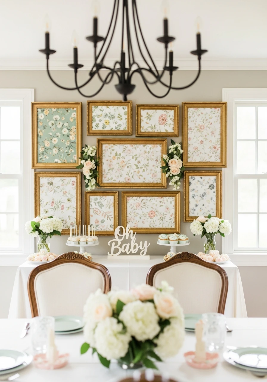 Muted Vintage Florals - 50 Spring Baby Shower Themes