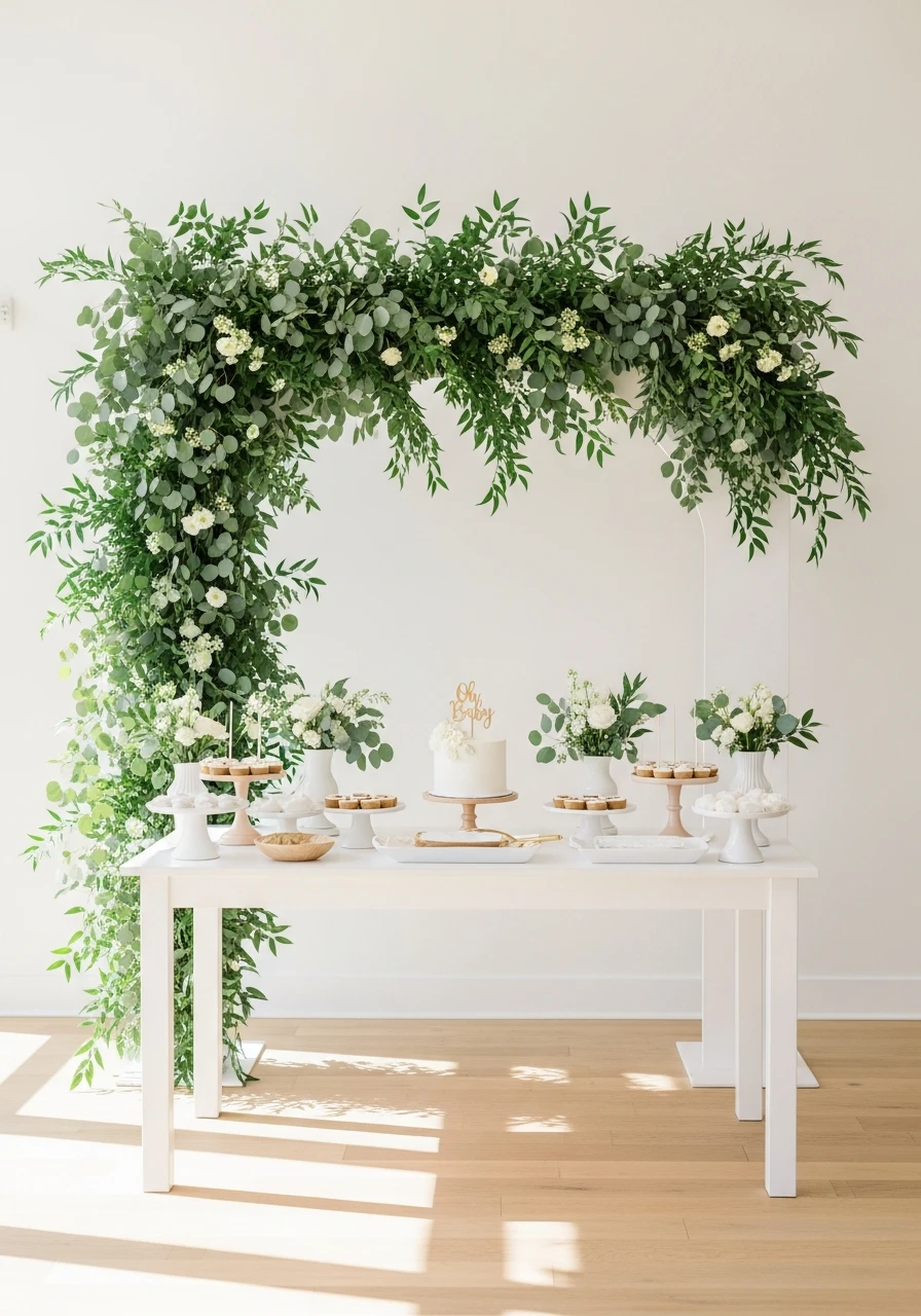 Simple Greenery Focus - 50 Spring Baby Shower Themes